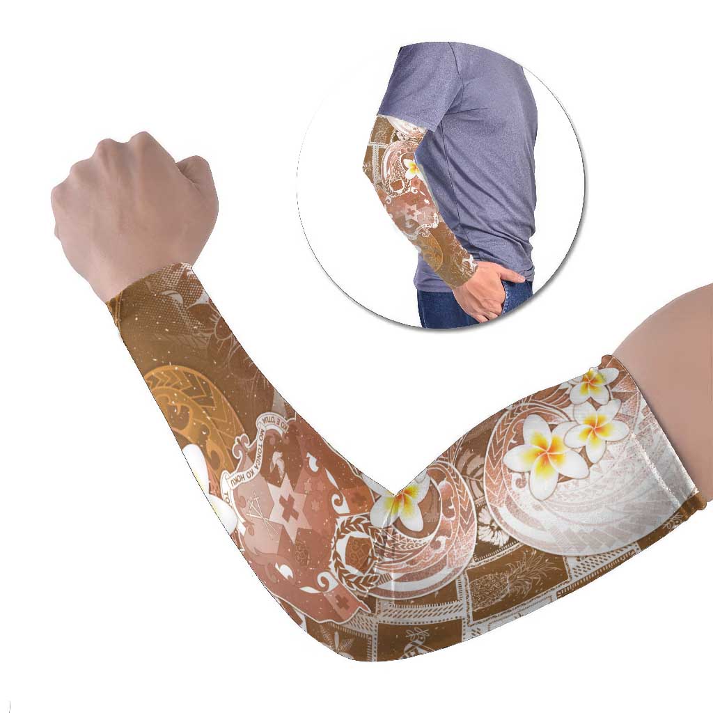 Tonga Christmas Arm Sleeves Kilisimasi Fiefia Retro Style Brown - Polynesian Pride