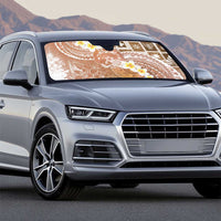 Tonga Christmas Auto Sun Shade Kilisimasi Fiefia Retro Style Brown - Polynesian Pride