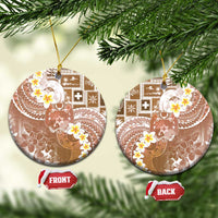 Tonga Christmas Ceramic Ornament Kilisimasi Fiefia Retro Style Brown - Polynesian Pride