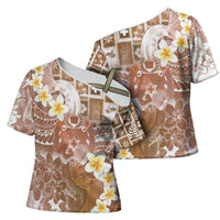 Tonga Christmas Cross Shoulder Shirt Kilisimasi Fiefia Retro Style Brown - Polynesian Pride