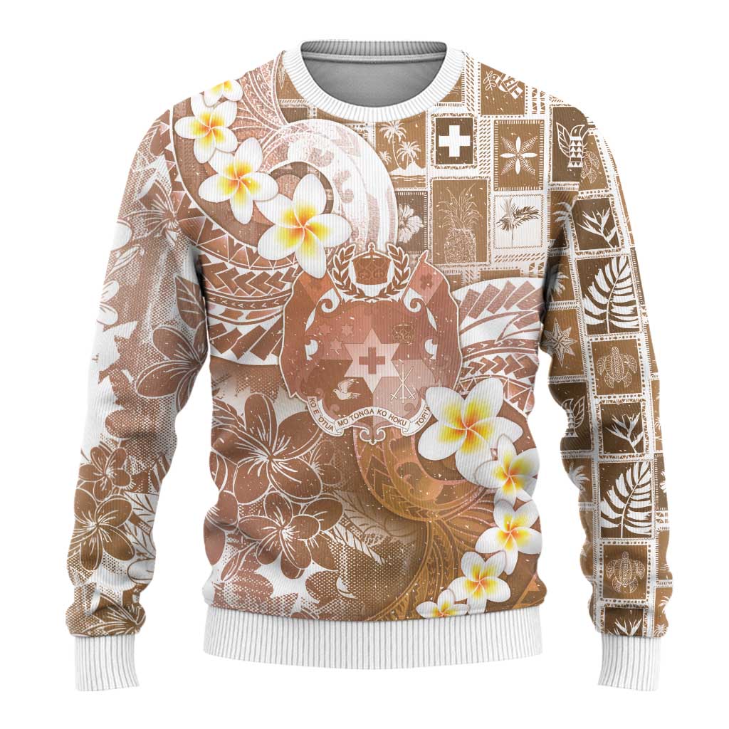 Tonga Christmas Ugly Christmas Sweater Kilisimasi Fiefia Retro Style Brown - Polynesian Pride