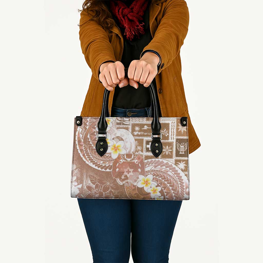 Tonga Christmas Leather Bag Kilisimasi Fiefia Retro Style Brown - Polynesian Pride