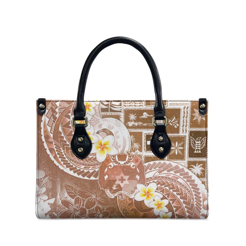 Tonga Christmas Leather Bag Kilisimasi Fiefia Retro Style Brown - Polynesian Pride