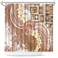 Tonga Christmas Shower Curtain Kilisimasi Fiefia Retro Style Brown - Polynesian Pride