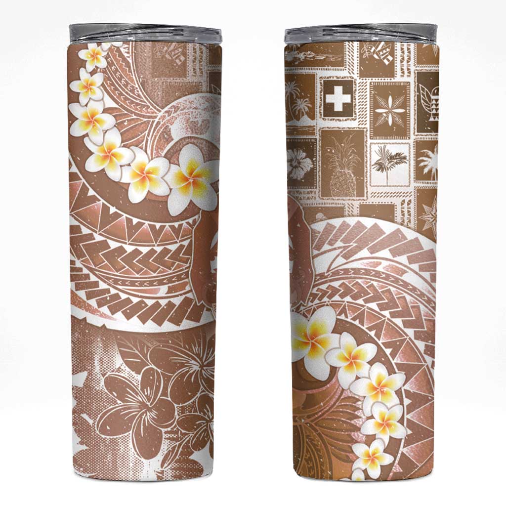 Tonga Christmas Skinny Tumbler Kilisimasi Fiefia Retro Style Brown - Polynesian Pride