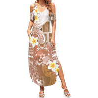 Tonga Christmas Summer Maxi Dress Kilisimasi Fiefia Retro Style Brown - Polynesian Pride