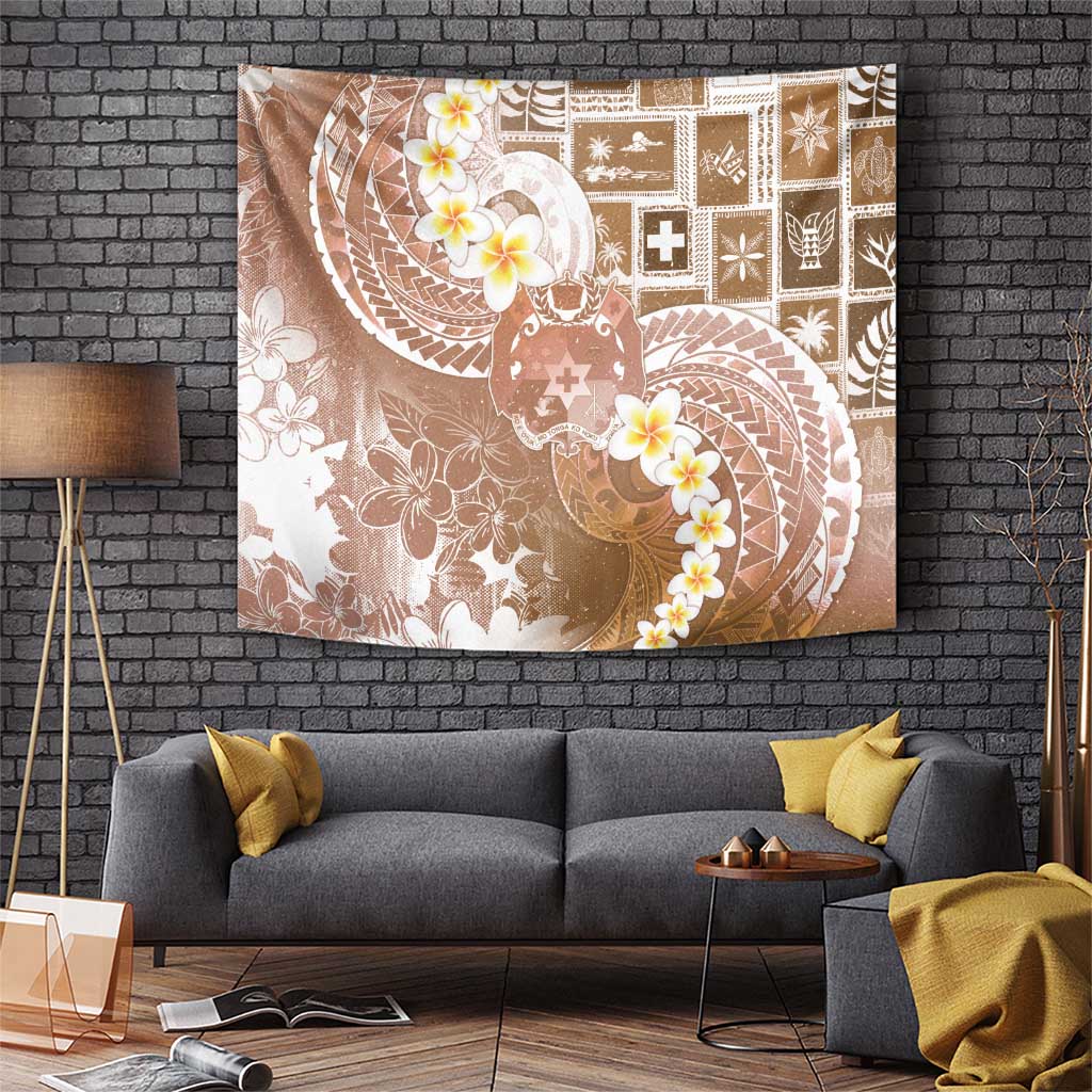 Tonga Christmas Tapestry Kilisimasi Fiefia Retro Style Brown - Polynesian Pride