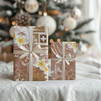 Tonga Christmas Wrapping Paper Kilisimasi Fiefia Retro Style Brown - Polynesian Pride