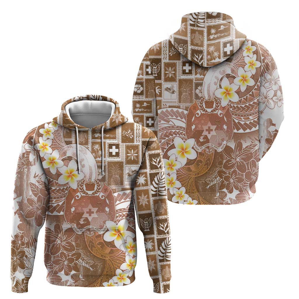 Tonga Christmas Zip Hoodie Kilisimasi Fiefia Retro Style Brown - Polynesian Pride