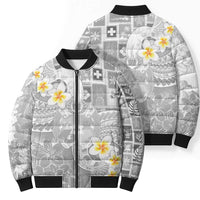 Tonga Christmas Bomber Puffer Jacket Kilisimasi Fiefia Retro Style White - Polynesian Pride