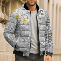Tonga Christmas Bomber Puffer Jacket Kilisimasi Fiefia Retro Style White - Polynesian Pride