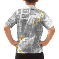 Tonga Christmas Family Matching Tank Maxi Dress and Hawaiian Shirt Kilisimasi Fiefia Retro Style White - Polynesian Pride