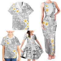 Tonga Christmas Family Matching Tank Maxi Dress and Hawaiian Shirt Kilisimasi Fiefia Retro Style White - Polynesian Pride