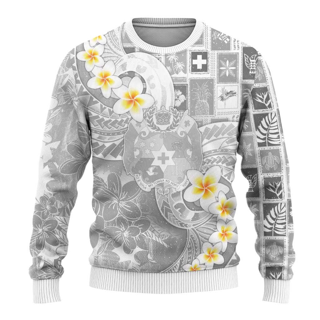 Tonga Christmas Ugly Christmas Sweater Kilisimasi Fiefia Retro Style White - Polynesian Pride