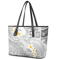 Tonga Christmas Leather Tote Bag Kilisimasi Fiefia Retro Style White - Polynesian Pride
