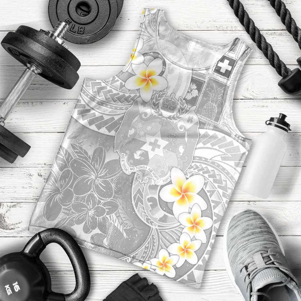 Tonga Christmas Men Tank Top Kilisimasi Fiefia Retro Style White - Polynesian Pride