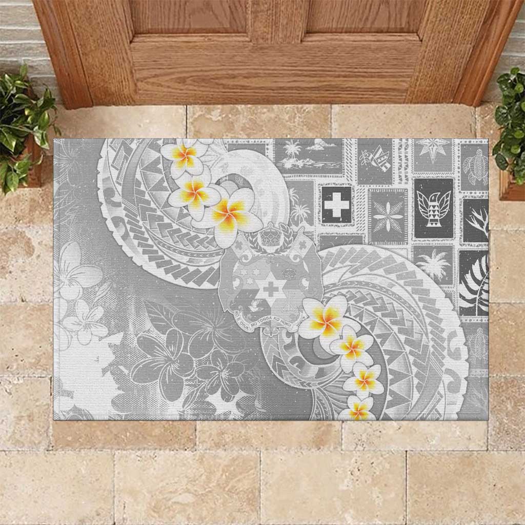 Tonga Christmas Rubber Doormat Kilisimasi Fiefia Retro Style White - Polynesian Pride