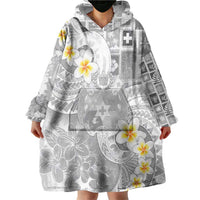 Tonga Christmas Wearable Blanket Hoodie Kilisimasi Fiefia Retro Style White - Polynesian Pride