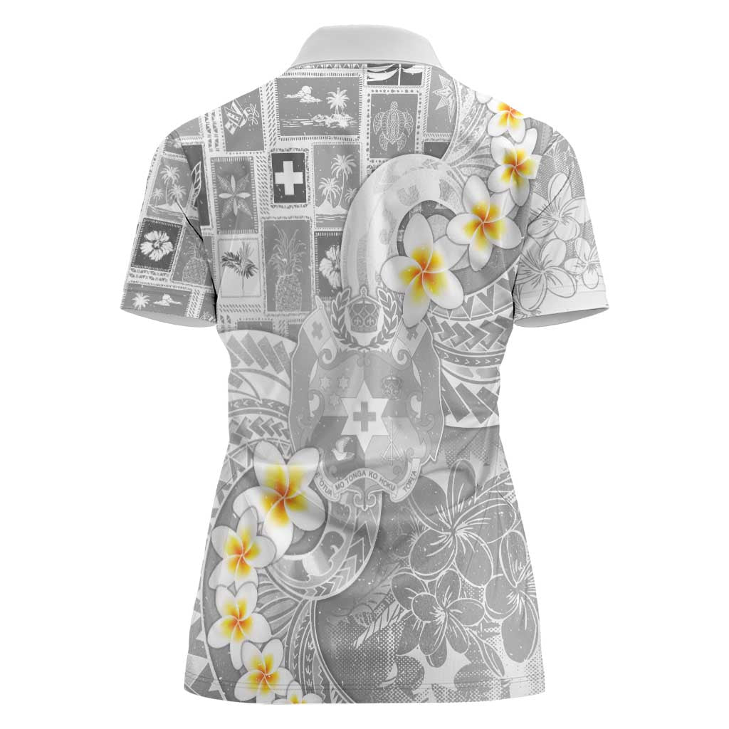 Tonga Christmas Women Polo Shirt Kilisimasi Fiefia Retro Style White - Polynesian Pride