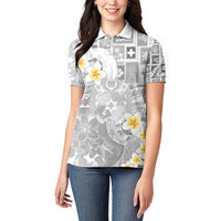 Tonga Christmas Women Polo Shirt Kilisimasi Fiefia Retro Style White - Polynesian Pride