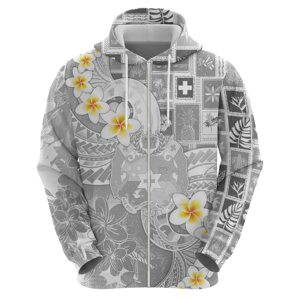 Tonga Christmas Zip Hoodie Kilisimasi Fiefia Retro Style White - Polynesian Pride