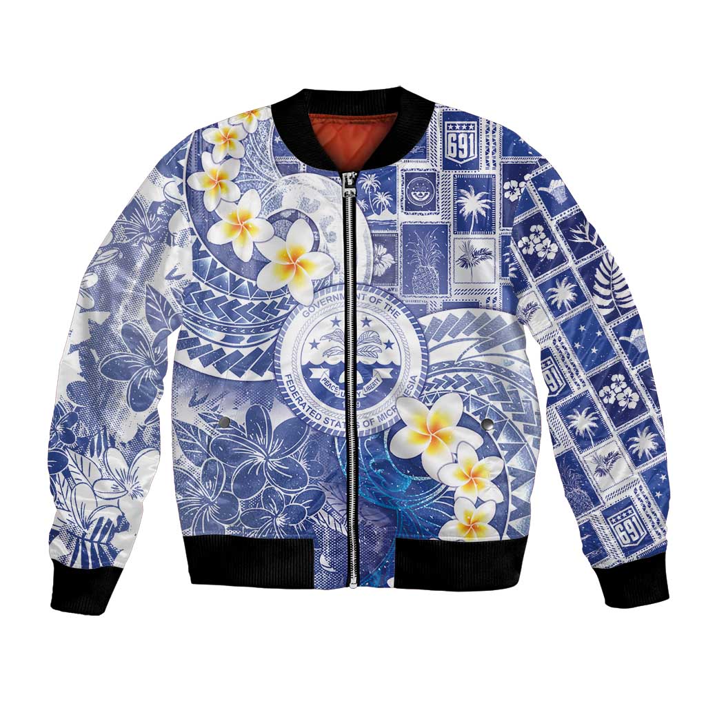 Federated States Of Micronesia Christmas Bomber Jacket Retro Style Bright Version - Polynesian Pride