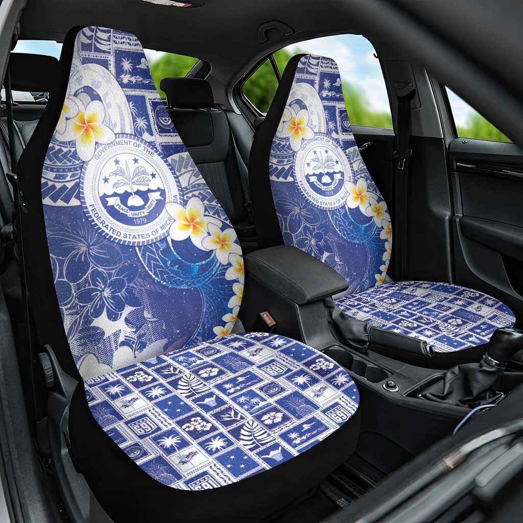 Federated States Of Micronesia Christmas Car Seat Cover Retro Style Bright Version - Polynesian Pride