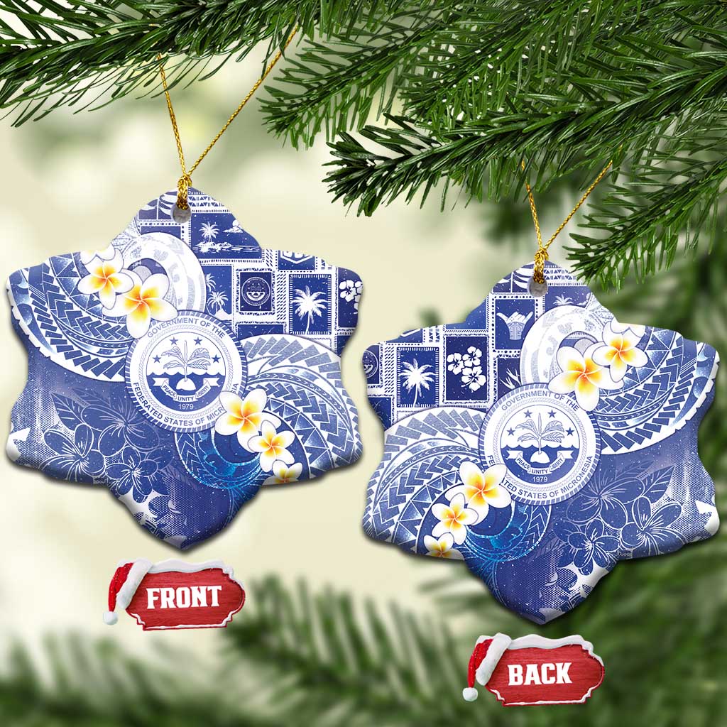 Federated States Of Micronesia Christmas Ceramic Ornament Retro Style Bright Version - Polynesian Pride