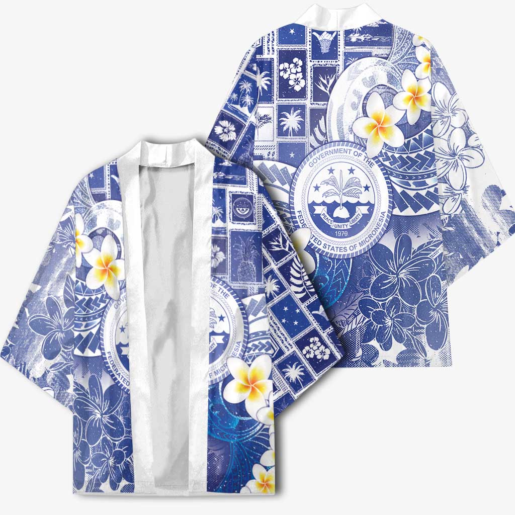 Federated States Of Micronesia Christmas Kimono Retro Style Bright Version - Polynesian Pride
