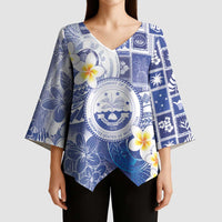 Federated States Of Micronesia Christmas Kimono Sleeve Blouse Retro Style Bright Version - Polynesian Pride
