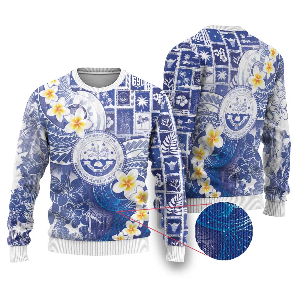 Federated States Of Micronesia Christmas Ugly Christmas Sweater Retro Style Bright Version - Polynesian Pride