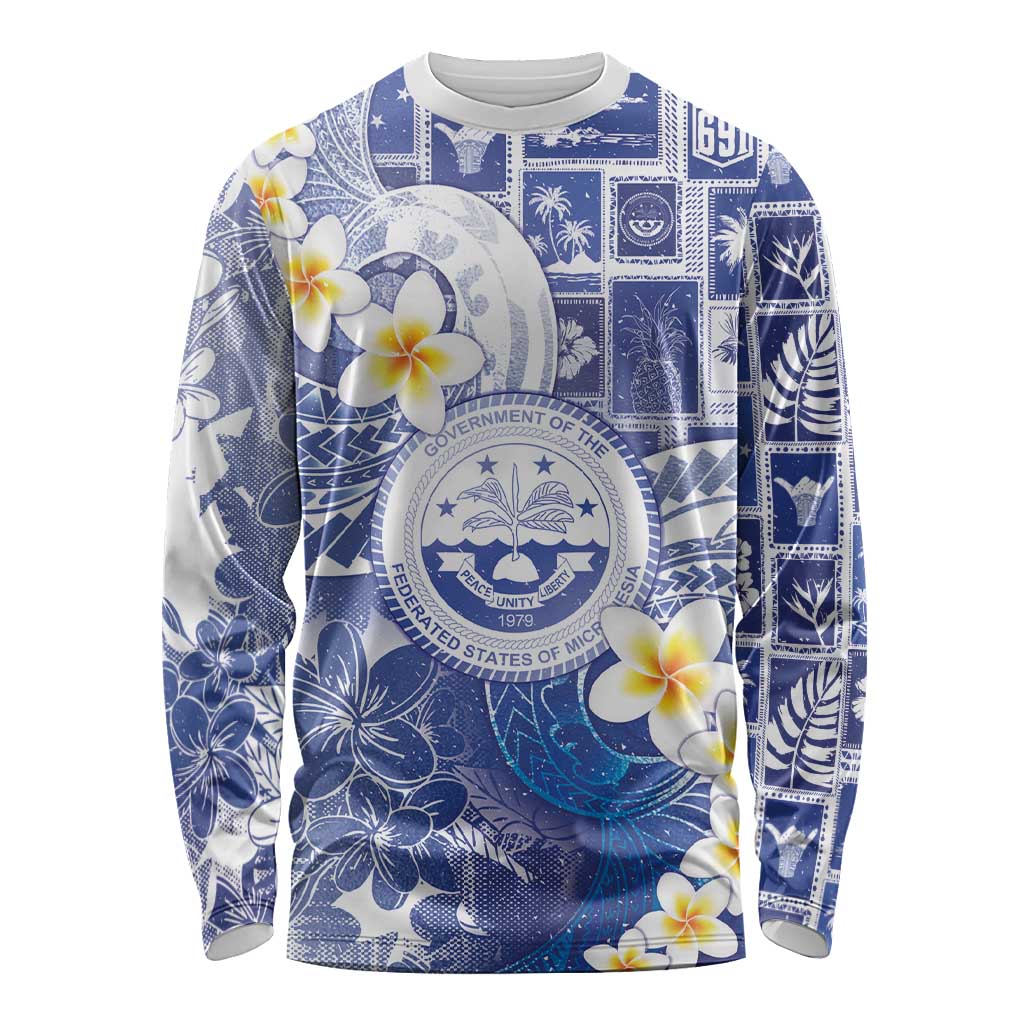 Federated States Of Micronesia Christmas Long Sleeve Shirt Retro Style Bright Version - Polynesian Pride