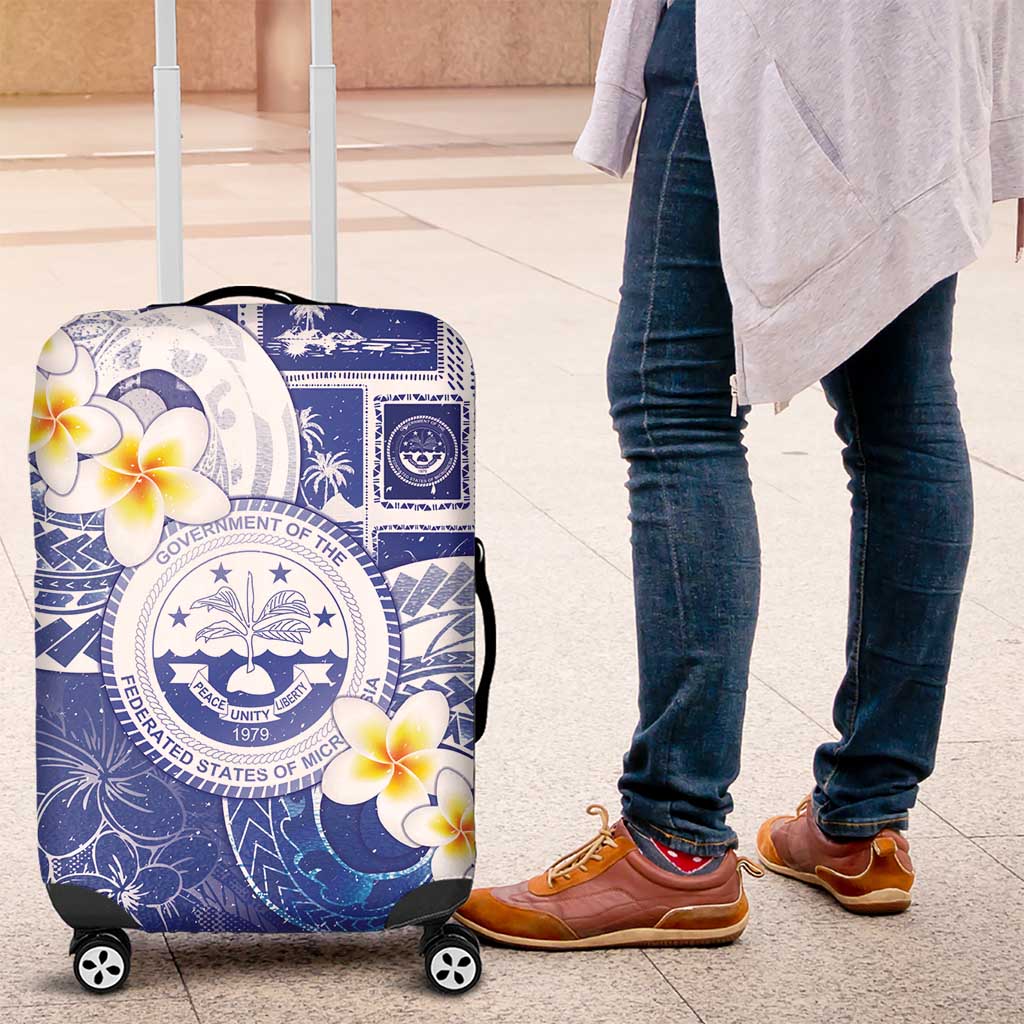 Federated States Of Micronesia Christmas Luggage Cover Retro Style Bright Version - Polynesian Pride
