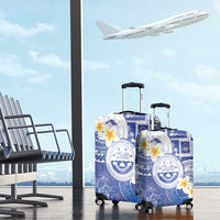 Federated States Of Micronesia Christmas Luggage Cover Retro Style Bright Version - Polynesian Pride