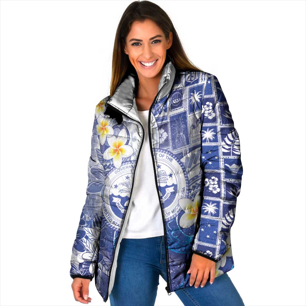 Federated States Of Micronesia Christmas Padded Jacket Retro Style Bright Version - Polynesian Pride
