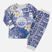 Federated States Of Micronesia Christmas Pajama Set Retro Style Bright Version - Polynesian Pride