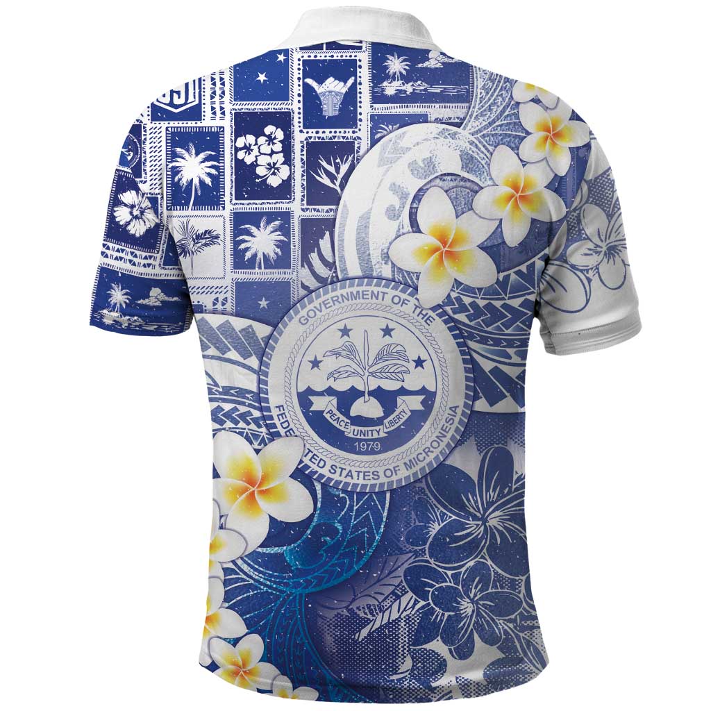 Federated States Of Micronesia Christmas Polo Shirt Retro Style Bright Version - Polynesian Pride