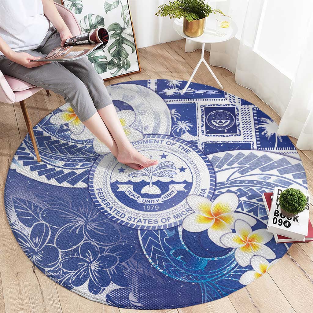 Federated States Of Micronesia Christmas Round Carpet Retro Style Bright Version - Polynesian Pride