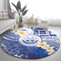 Federated States Of Micronesia Christmas Round Carpet Retro Style Bright Version - Polynesian Pride