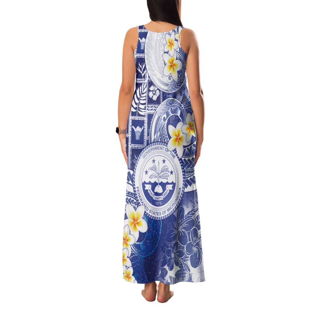 Federated States Of Micronesia Christmas Tank Maxi Dress Retro Style Bright Version - Polynesian Pride