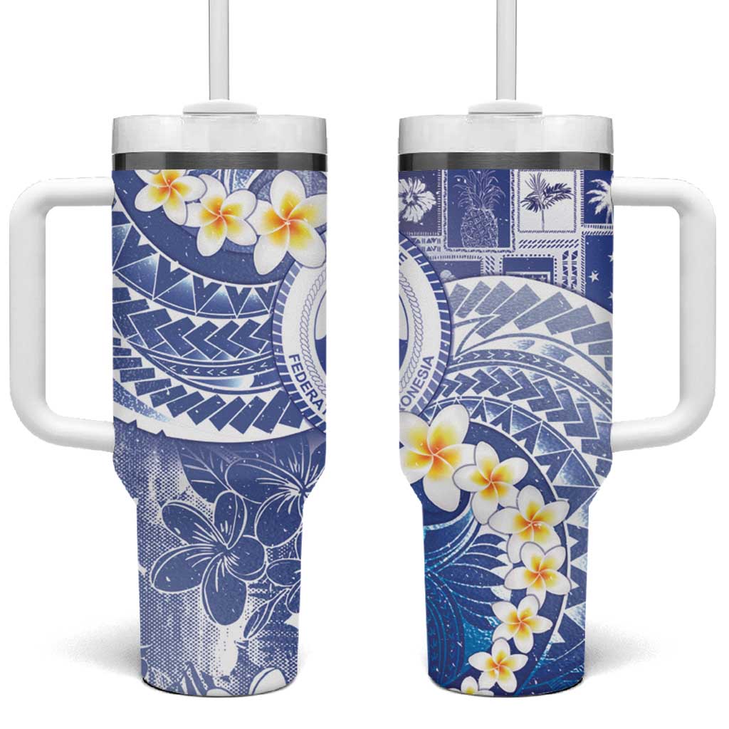 Federated States Of Micronesia Christmas Tumbler With Handle Retro Style Bright Version - Polynesian Pride