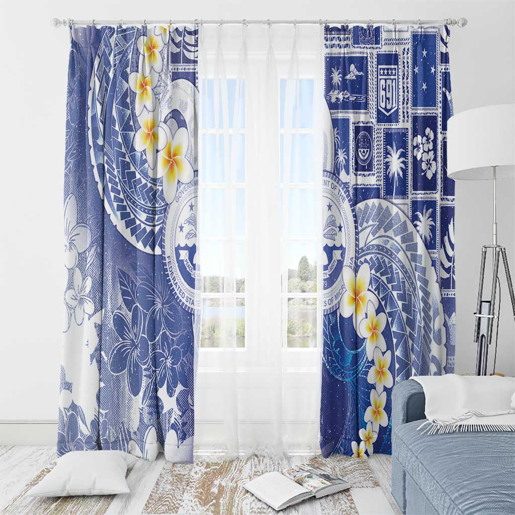 Federated States Of Micronesia Christmas Window Curtain Retro Style Bright Version - Polynesian Pride