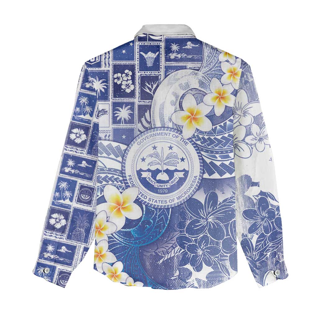 Federated States Of Micronesia Christmas Women Casual Shirt Retro Style Bright Version - Polynesian Pride