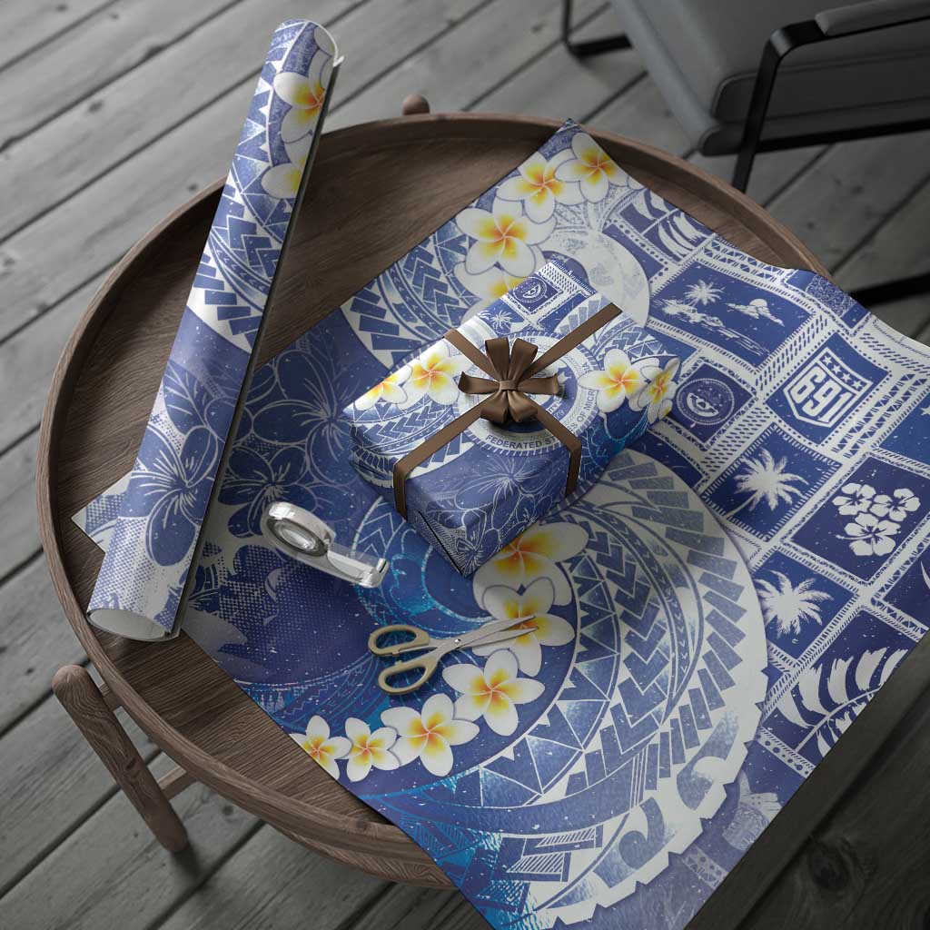 Federated States Of Micronesia Christmas Wrapping Paper Retro Style Bright Version - Polynesian Pride