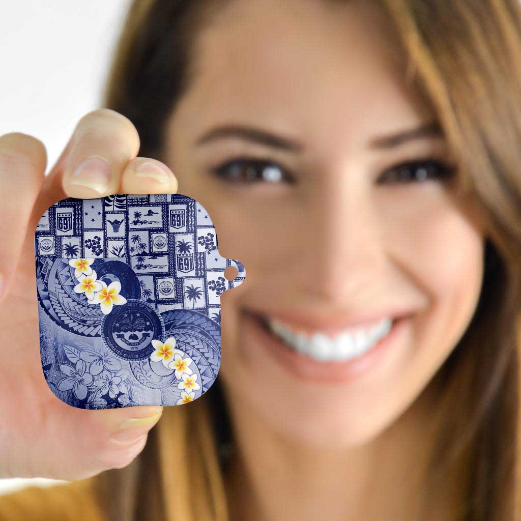 Federated States Of Micronesia Christmas AirPods Case Retro Style Dark Version - Polynesian Pride