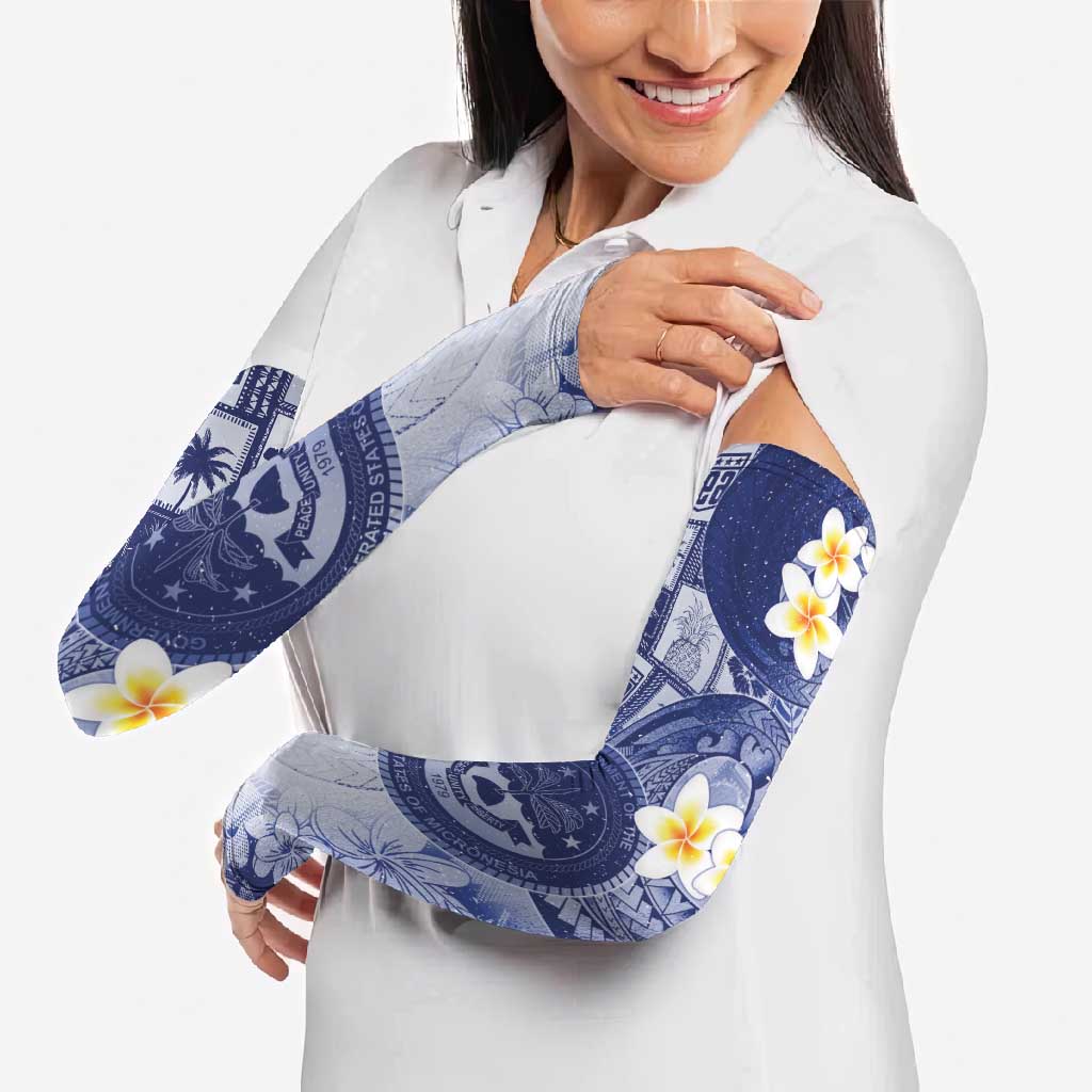Federated States Of Micronesia Christmas Arm Sleeves Retro Style Dark Version - Polynesian Pride