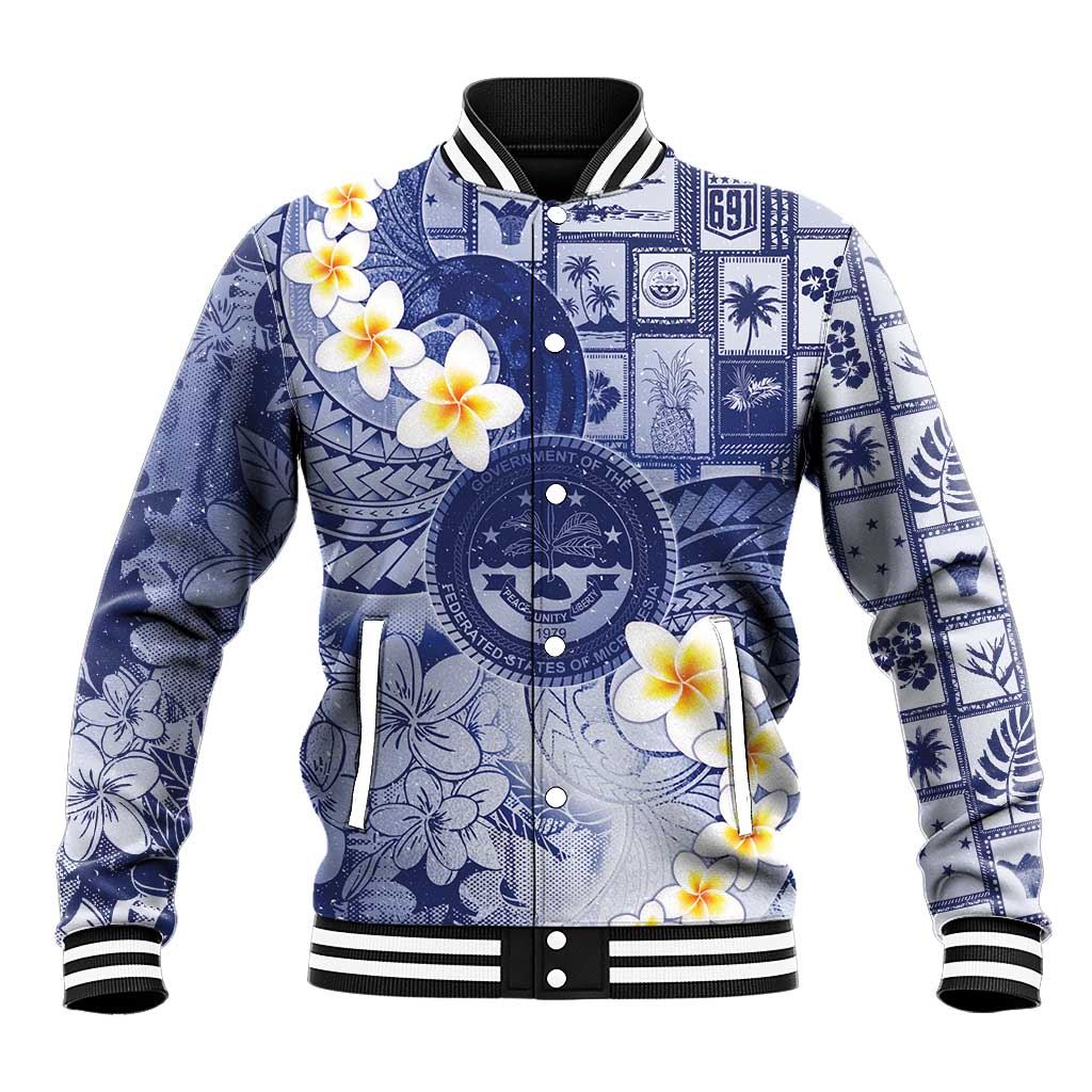 Federated States Of Micronesia Christmas Baseball Jacket Retro Style Dark Version - Polynesian Pride