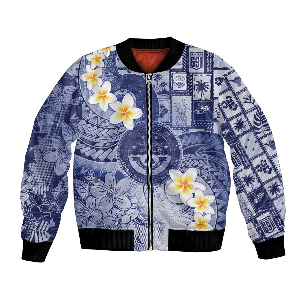 Federated States Of Micronesia Christmas Bomber Jacket Retro Style Dark Version - Polynesian Pride