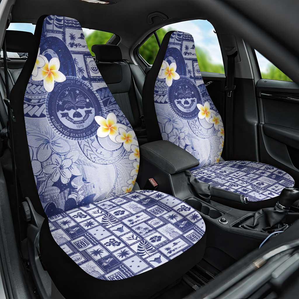 Federated States Of Micronesia Christmas Car Seat Cover Retro Style Dark Version - Polynesian Pride