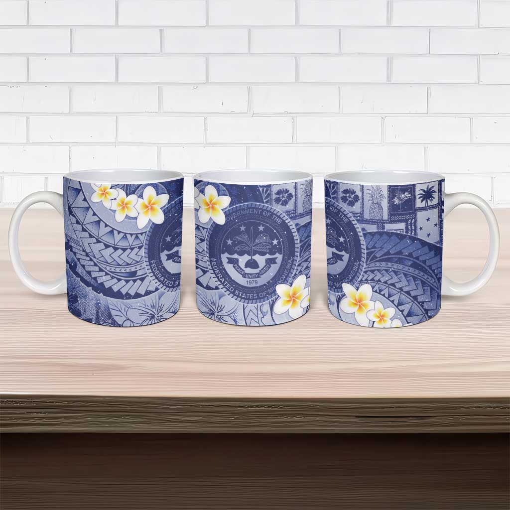 Federated States Of Micronesia Christmas Ceramic Mug Retro Style Dark Version - Polynesian Pride
